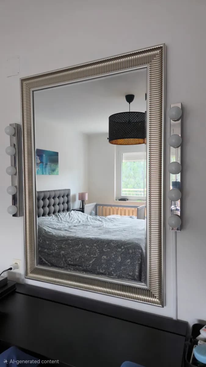 Led wall lamps + Mirror 91x130 cm