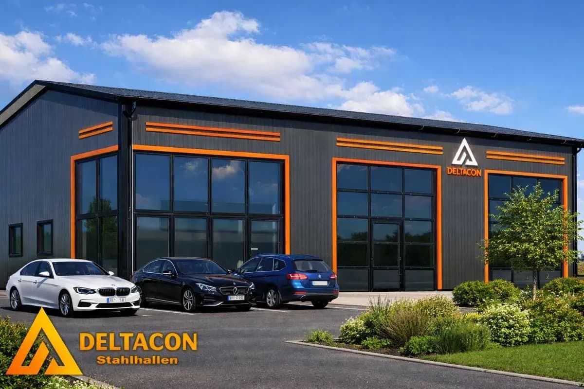 DELTACON Stahlhalle Büro Werkstatt 10 x 15 x 4,5/ 5,5 m / Gewährleistung 5 Jahre !