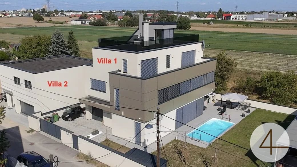 2 Premium-Villen direkt nebeneinander - mit grünem Weitblick - sonnige Ausrichtung - hochwertige Ausstattung - Salzwasserpool - Garage - Lift