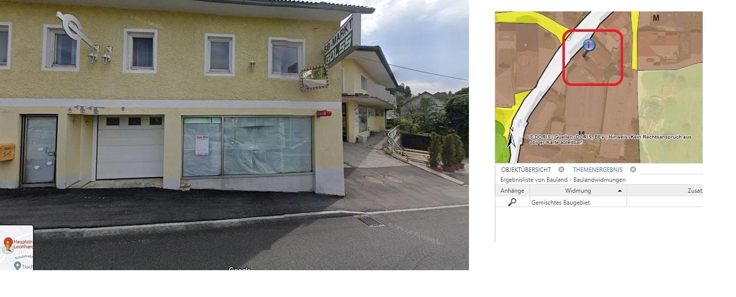 Zentrum  St.. Leondhard M Widmung mit Altbestand- leerstehendes Gewerbeobjekt plus Wohnhaus ES GIBT EINE HOHE LEERSTANDSFÖRERUNG VOM LAND
