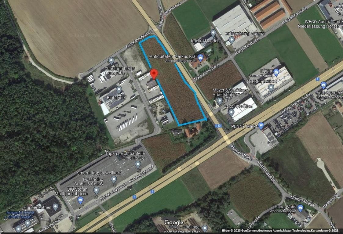 Grundstück mit B Widmung     wir bauen Ihre Wunschgewerbeobjekt  7756 m2  und 8715 m2 oder 16.471 m2