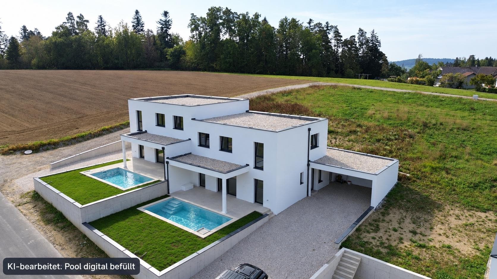 Wohnen mit Aussicht und eigenem Pool ! NEU GEBAUTE DOPPELHAUSHÄLFTE - Bild 1