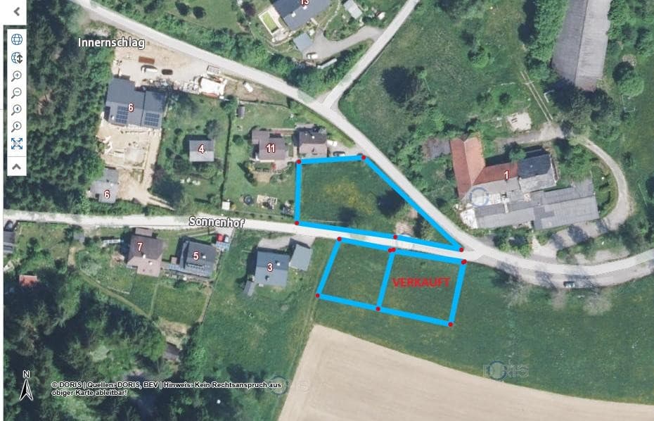 2 Baugründe mit Ausblick in Innerschlag/Zwettl an der Rodl. Idyllische Lage !!! 1 x 613 m² und 1121 m² - Bild 1