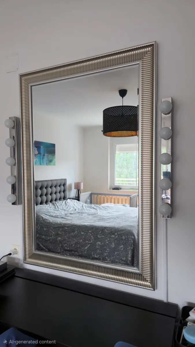 Led wall lamps + Mirror 91x130 cm