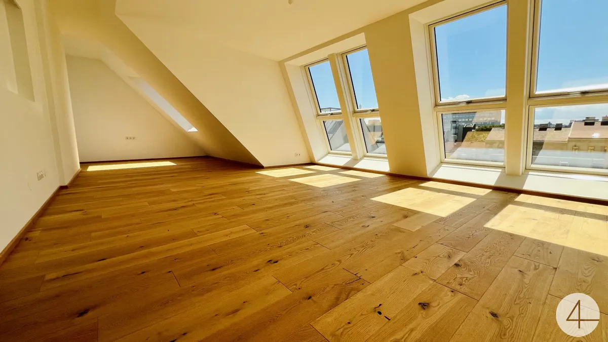 Erstbezug - 500m zur U3 - 3-Zimmer-Dachgeschosswohnung mit ruhiger  Sonnenterrasse - Klimaanlage
